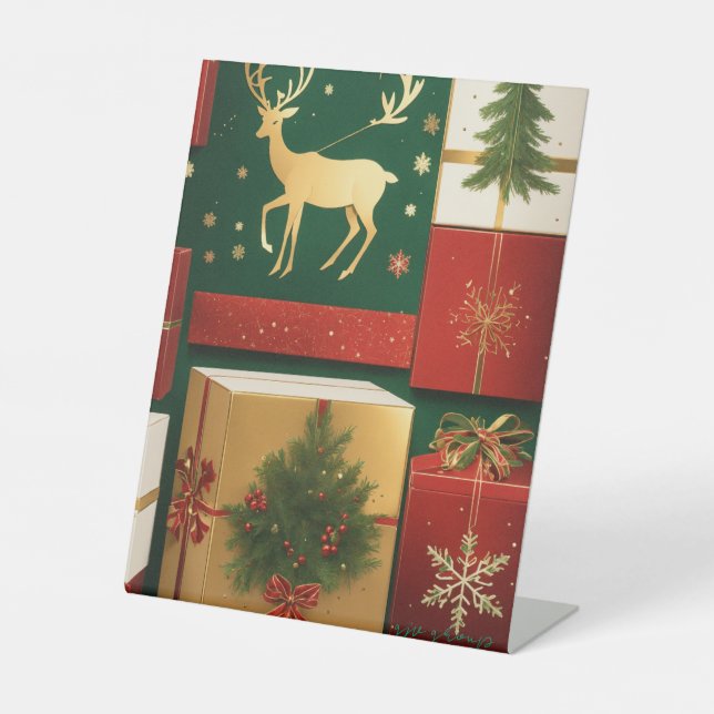 Expositor En L Green Reindeer Ugly Christmas Sweater Pattern –... (Anverso)