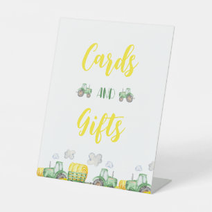 Expositor En L Green Tractor Farm Birday Cards & Gifts Rótulo