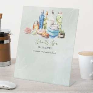 Expositor En L Green Watercolor Day Spa y Wellness