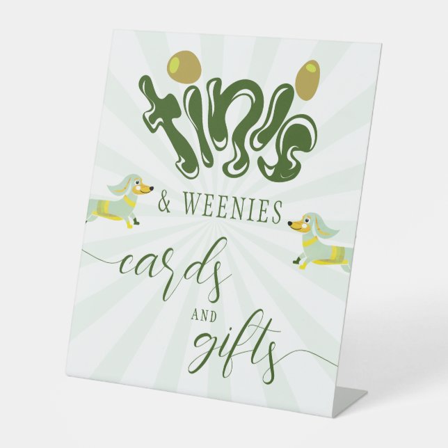 Expositor En L Green Weenies & Tinis Divertido Martini cumpleaños (Anverso)