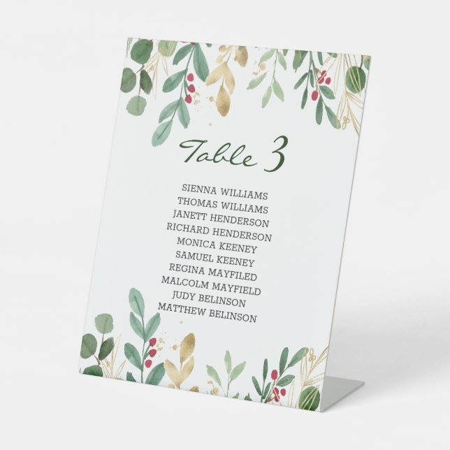Expositor En L Greeneration Foliage Red Berry Navidad Boda (Anverso)