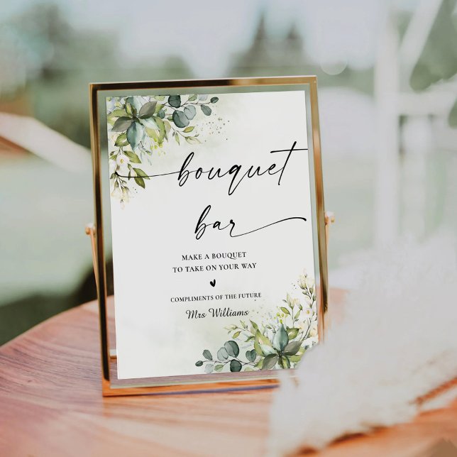 Expositor En L Greenery Bridal Shower Bouquet Bar Rótulo (Subido por el creador)