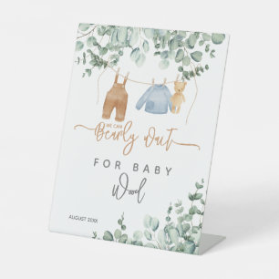 Expositor En L Greenery eucalyptus Bearly wait Baby Shower Welcom