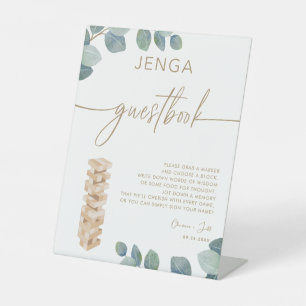 Expositor En L Greenery Eucalyptus Gold Jenga Boda de Libros