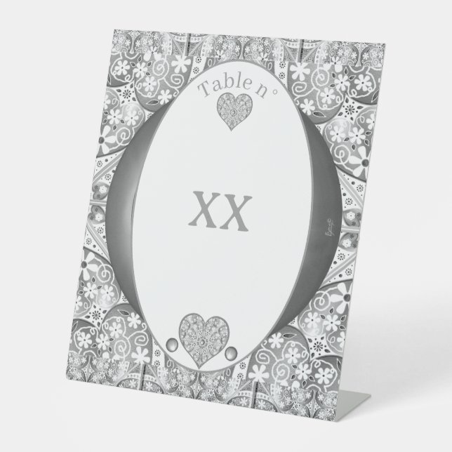 Expositor En L Gris de encaje cerámico (Anverso)