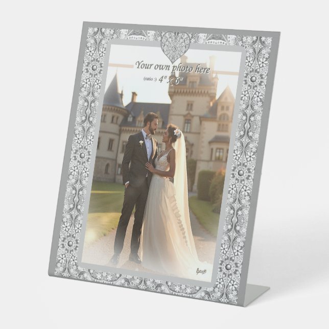 Expositor En L Gris de encaje cerámico (Anverso)