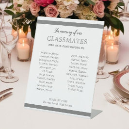 Expositor En L Gris en memoria de la reunión de nuestros compañer