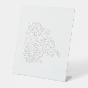 Expositor En L Gris pálido, blanco lechero, diseño floral