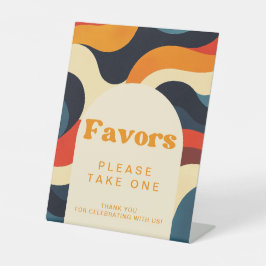 Expositor En L Groovy Colorful Retro Wavy Boho Favor