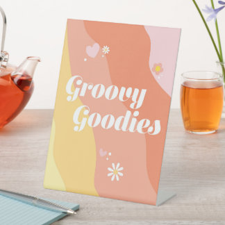 Expositor En L Groovy Goodies Fiesta Mesa Rótulo superior Cumplea
