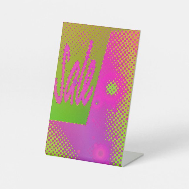 Expositor En L Grungy Rótulo Pedestal con elementos neones audace (Anverso)