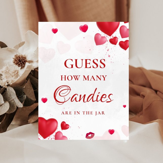 Expositor En L Guess how many candy valentine Bridal Shower Sign (Subido por el creador)