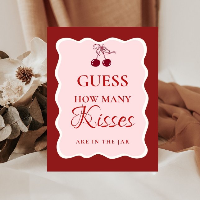 Expositor En L Guess how many Kisses valentine Bridal Shower Sign (Subido por el creador)