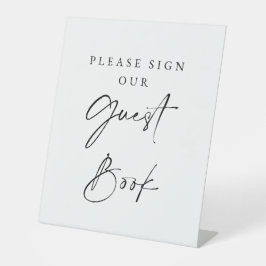 Expositor En L Guest Book Wedding Sign Minimalist Elegant Script 