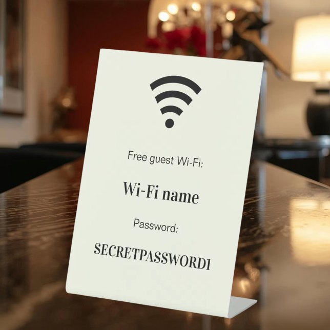 Expositor En L Guest customer wifi network password ivory (Subido por el creador)