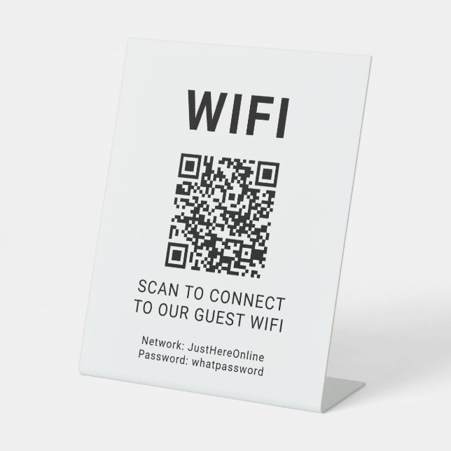 Expositor En L Guest Wifi QR Code Connect Login Network (Anverso)