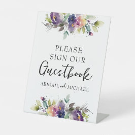 Expositor En L Guestbook de acuarelas florales