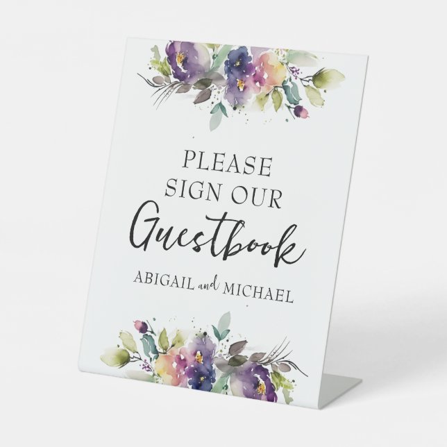 Expositor En L Guestbook de acuarelas florales (Anverso)