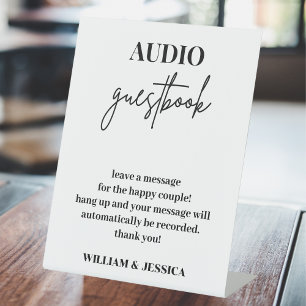 Expositor En L Guía de audio Rótulo de la libreta de invitados