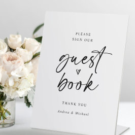 Expositor En L Guía del boda Escritura manual Minimalista moderna