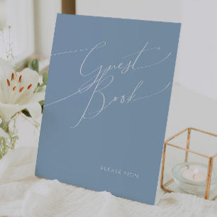 Expositor En L Guión caprichoso Dusty Blue Guest Book
