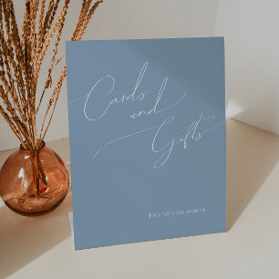 Expositor En L Guión caprichoso Tarjetas azules y regalos turbi