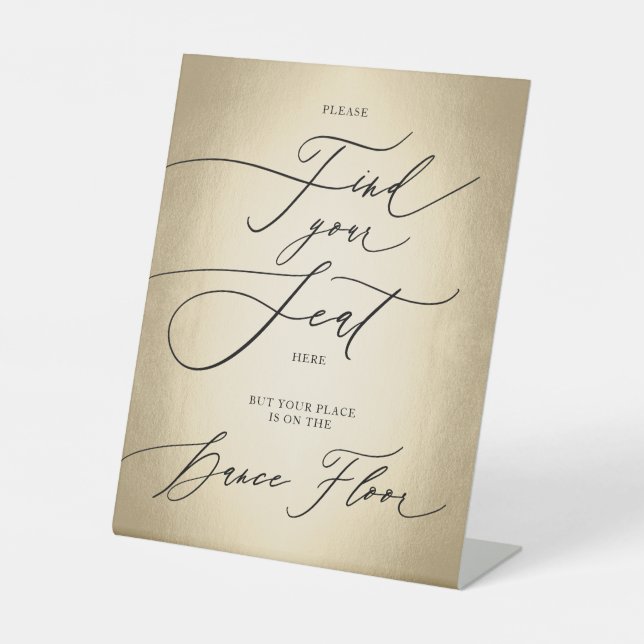 Expositor En L Guión de caligrafía Encuentra tu Boda de asientos (Anverso)