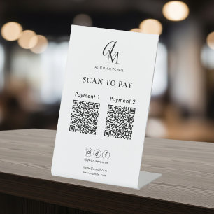 Expositor En L Guión de código QR de negocio para pagar con escan