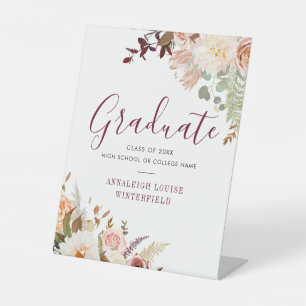Expositor En L Guión de color de agua floral de graduación 2025
