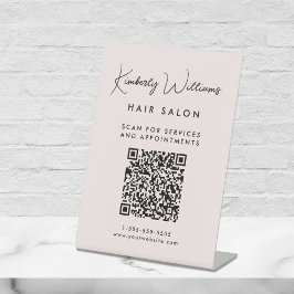 Expositor En L Guión de firma comercial Código QR Rosa