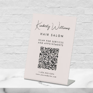 Expositor En L Guión de firma comercial Código QR Rosa