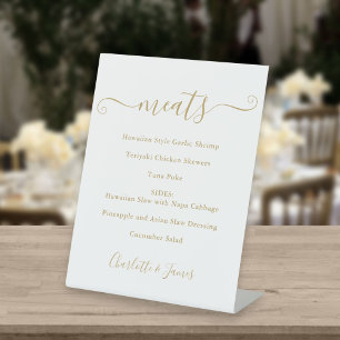 Expositor En L Guión de firma Gold del menú Alimentos
