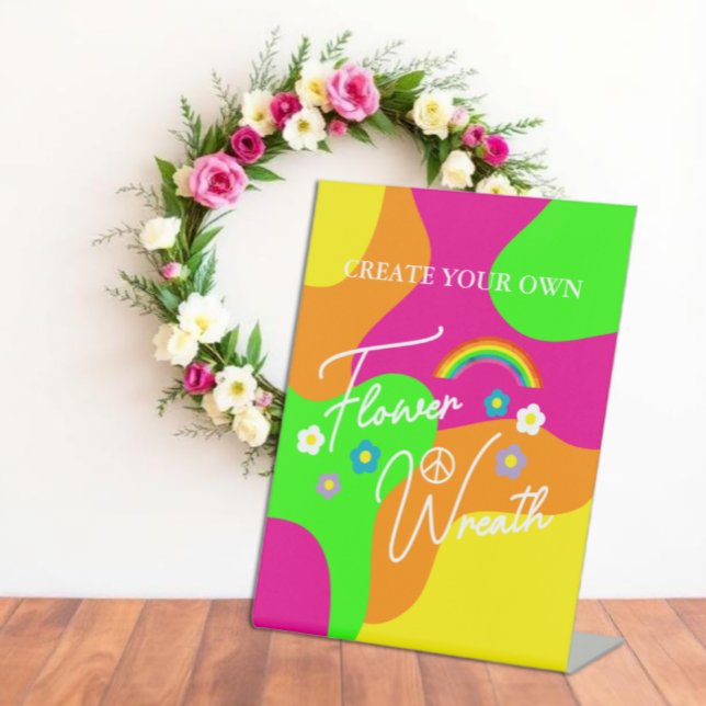 Expositor En L Guirnalda de flores de boda retro funky (Subido por el creador)