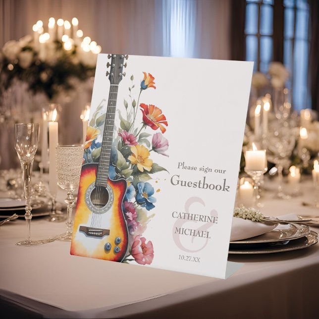 Expositor En L Guitar Wildflower Ampersand Musical Boda (Subido por el creador)
