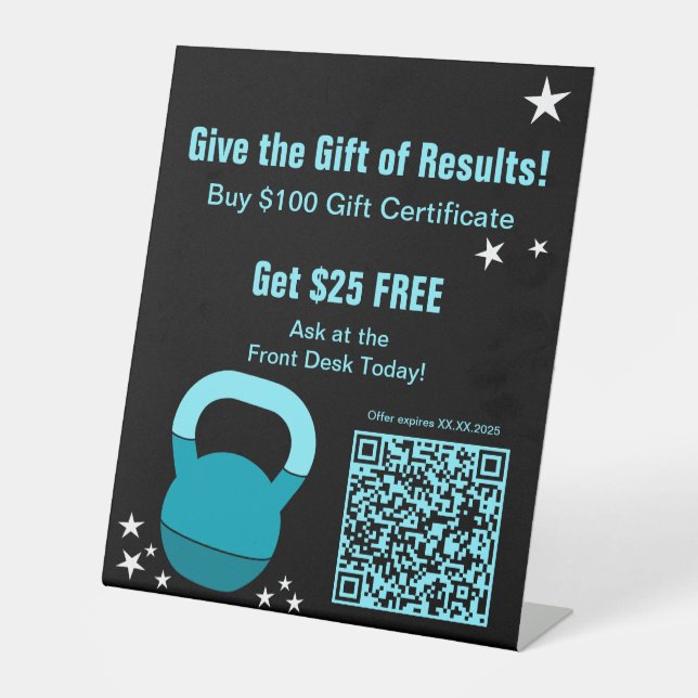 Expositor En L Gym Christmas Gift Results Certificate Promotion (Anverso)
