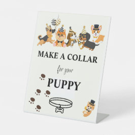 Expositor En L Hacer Un Rótulo De Collar, Puppy Pawty