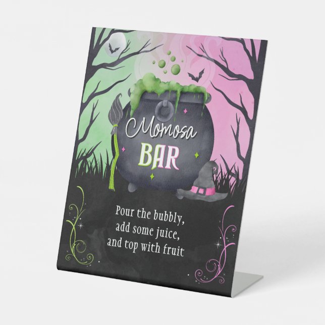 Expositor En L Halloween Baby Shower Momosa Bar Pedestal Sign (Anverso)