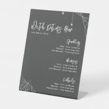 Halloween Charcoal Gray Bridal Shower Bar