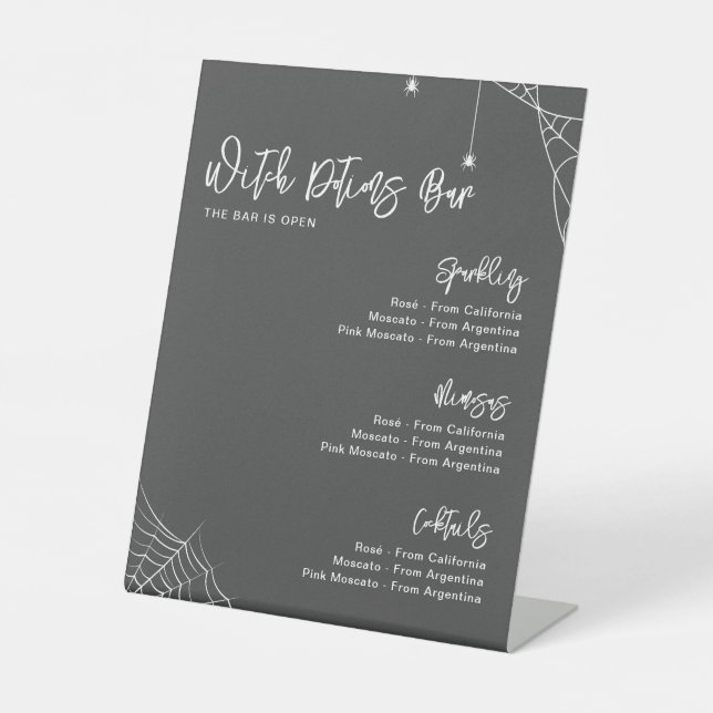 Expositor En L Halloween Charcoal Gray Bridal Shower Bar (Anverso)