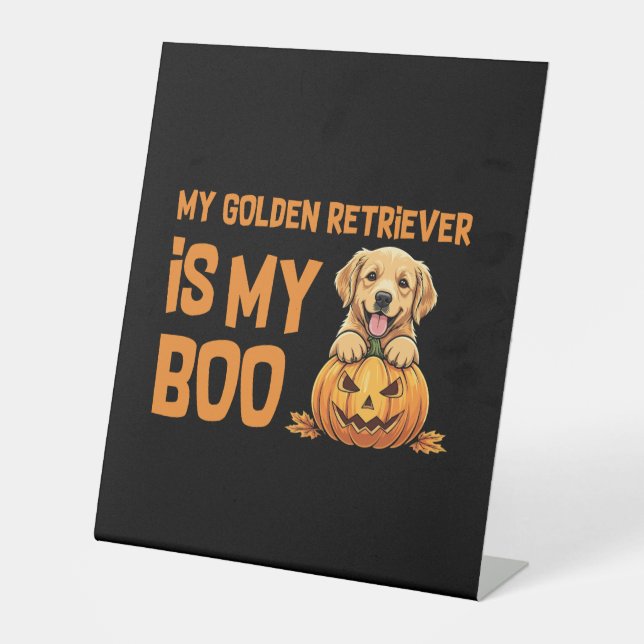 Expositor En L Halloween de Golden Retriever (Anverso)
