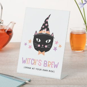 Expositor En L Halloween de la bruja de la bruja del gato negro d