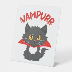 Expositor En L Halloween del vampiro del gato