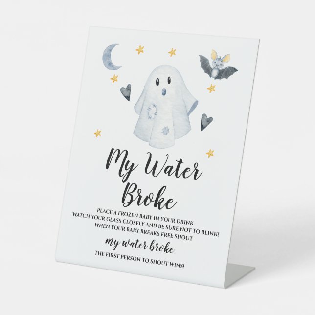 Expositor En L Halloween Ghost Baby Shower Water Broker Game (Anverso)
