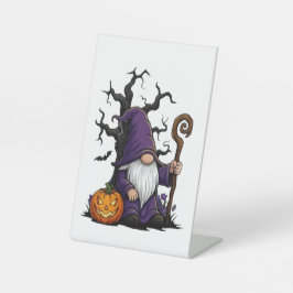 Expositor En L Halloween Gnome Pedestal Sign