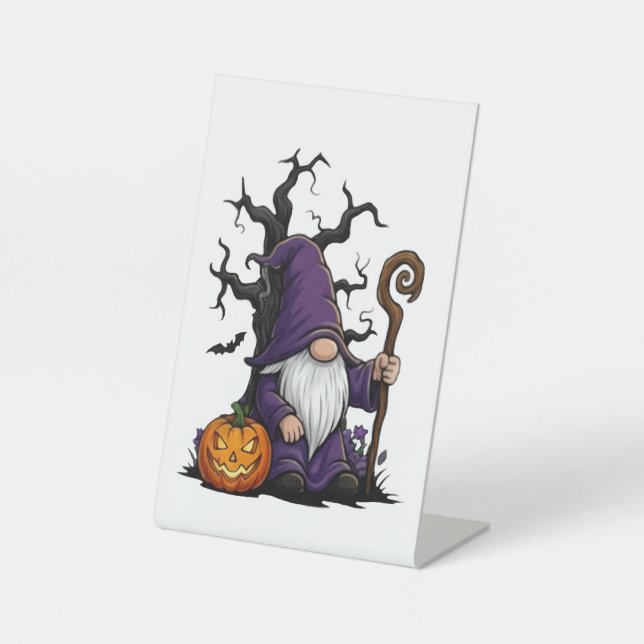 Expositor En L Halloween Gnome Pedestal Sign (Anverso)