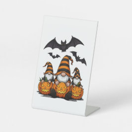Expositor En L Halloween Gnome Pedestal Sign