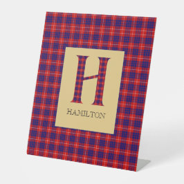 Expositor En L Hamilton Tartan Monogram H Rótulo Pedestal