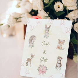 Expositor En L Hand Drawn Coquette Ribbon Woodland Baby Shower 
