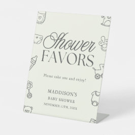 Expositor En L Hand Drawn Minimalist Baby Shower Favors