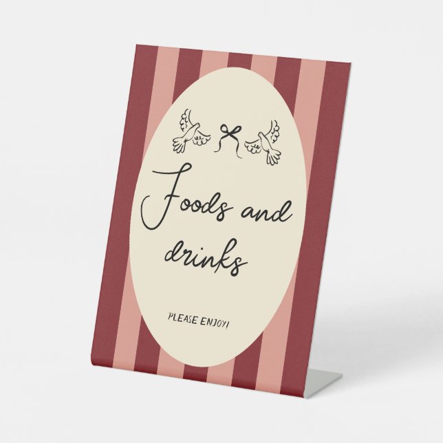 Expositor En L Hand Drawn Scribble Wedding Food & drinks  sign (Anverso)